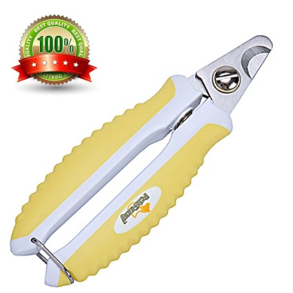 Dog Nail Clippers and Trimmer Must Have HOME Pet Grooming Supplies Easy and Safe to Use Sharp Stainless Steel Blade to a Clean Cut Yellow Non-Slip Ergonomic Handle to Act Safe For Dogs and Cats