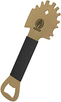 Grill Scraper Tool - Bristle Free Safe BBQ Cleaner Fits Any Grilling Grate or Griddle - Brass Heavy Duty Barbecue Brush Substitute Extended Handle & Bottle Opener Accessories