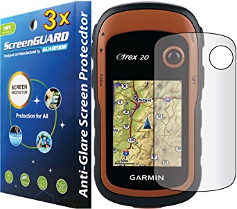 3x Garmin eTrex 10 20 30 Handheld GPS Premium Anti-Glare Anti-Fingerprint Matte Finishing LCD Screen Protector Cover Guard Shield Protective Film Kits (Package by GUARMOR)