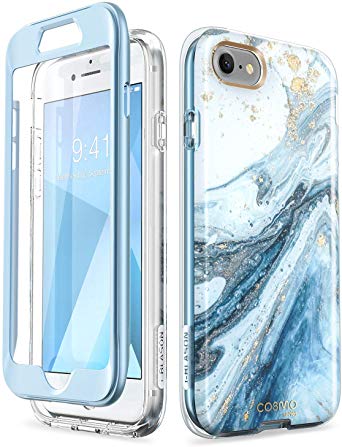 i-Blason Cosmo Series Case Designed for iPhone7/iPhone 8, [Built-in Screen Protector] [Cosmo] Stylish Protective Bumper Case for iPhone 8 (2017) / iPhone 7 (2016) (Blue)