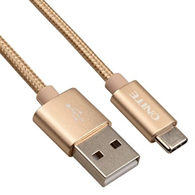 Onite USB Type C Durable Braided Charging Sync Data Cable for Samsung Galaxy S8, A3 A5 A7 (2017), Moto Z, LG G5 G6, Google Nexus 5X 6P, Pixel XL, Lumia 950XL (Gold)