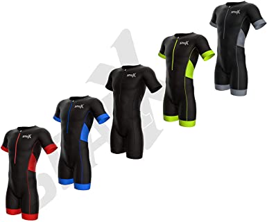 Sparx Men Elite Aero Short Sleeve Triathlon Suit Skinsuit Team Tri Suit Swim Bike Run
