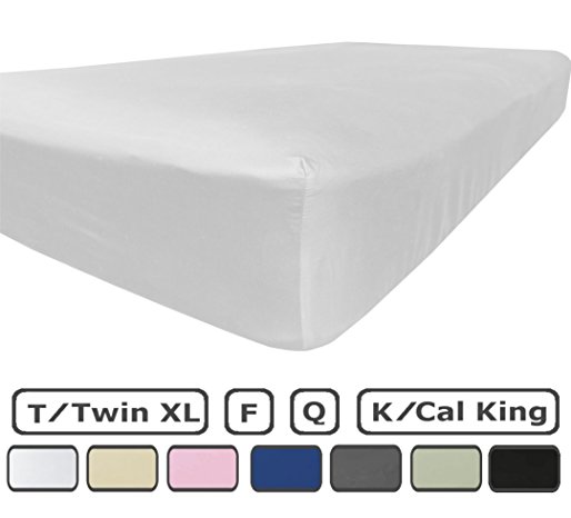 American Pillowcase 100% Brushed Microfiber Fitted Sheet - California King, White