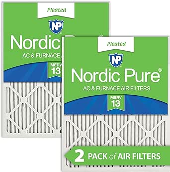 Nordic Pure 12x30x1 (11 7/8 x 29 7/8 x 3/4) Pleated MERV 13 Air Filters 2 Pack