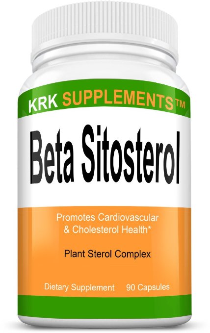 1 Bottle Beta Sitosterol 800mg Per Serving 90 Capsules Prostate Support KRK Supplements