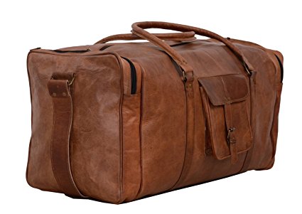 KPL 28 Inch Large Leather Duffel Travel Duffle Gym Sports Overnight Weekender Bag