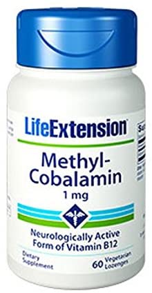 Life Extension Methyl Cobalamin Dissolve in Mouth Vanilla Lozenges, 60 Count