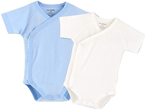 Baby Boys Girls Short Sleeves Kimono Onsies Cotton Baby Side-Button Bodysuit Pack of Cardigan Onsies for Infants