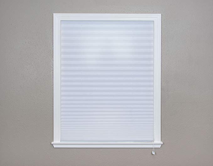 Original Corded Lift Light Filtering Pleated Fabric Shade White, 36"x 72"