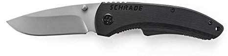 Schrade SCH101L Serrated Stainless Steel Drop-Point Folding Liner-Lock Pocket Knife, 3.0-Inch