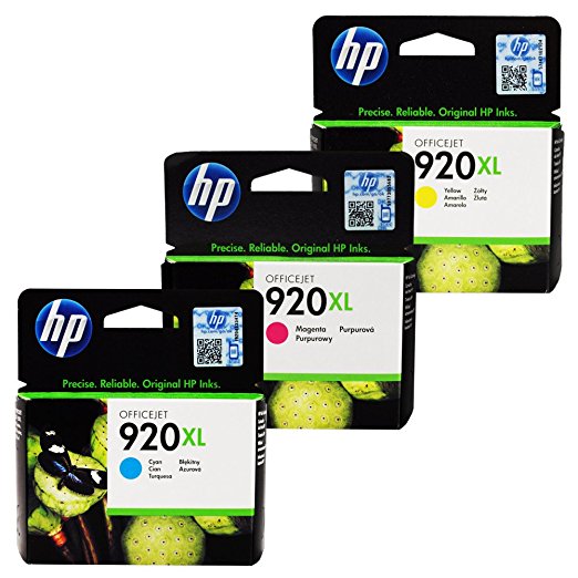 HP Genuine 920XL Cartridges - 3-Pack- Cyan/Magenta/Yellow