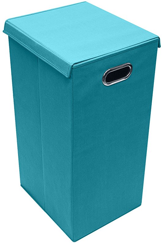 Sorbus Laundry Hamper Sorter with Lid Closure – Foldable Hamper, Detachable Lid, Portable Built-In Handles for Easy Transport – Single (Aqua)