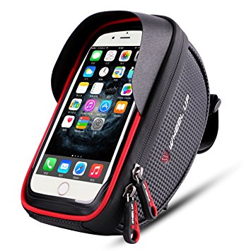 Bike phone mount bag, Wallfire Bicycle Frame Bike Handlebar Bags with Waterproof Touch Screen Phone Case for iPhone X 8 7 6s 6 plus 5s Samsung Galaxy s7 s6 note 7 Cellphone Below 6.0 Inch   Rain Cover