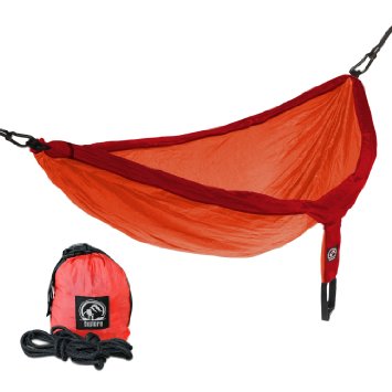 Insane Five Day Sale - Expires 3816 Midnight - Explore Outfitters PRO Nylon Double Hammock - Large - With Free Ropes - Best Portable Parachute Hammock For Camping Travel Outdoors