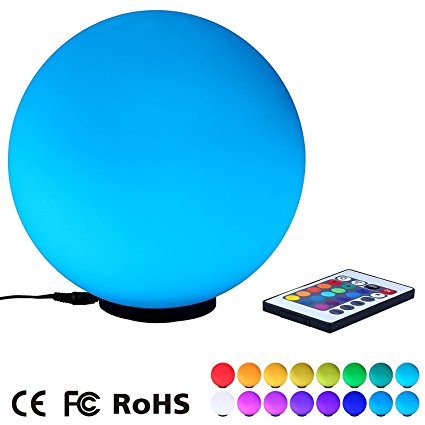 Stoog Bedside Lamp Night Lights 16 Colors Changing Mood Light with Wireless Remote, 5 Modes and 8 Level Brightness Dimmable, Battery or AC Adapter Power (7.9" / 20 CM)