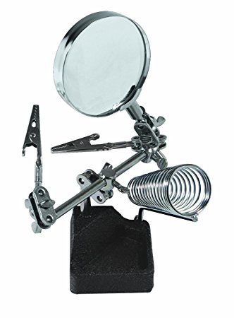 SE MZ109 3X Helping Hand with Soldering Stand, 2.5-Inch Diameter, Glass Lens