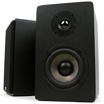 Micca PB42X Powered Bookshelf Speakers With 4-Inch Carbon Fiber Woofer and Silk Dome Tweeter (Pair)