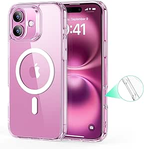 ESR for iPhone 16 Case, Compatible with MagSafe, Shockproof Military-Grade Protection, Magnetic Phone Case for iPhone 16, Classic Hybrid Case (HaloLock), Clear