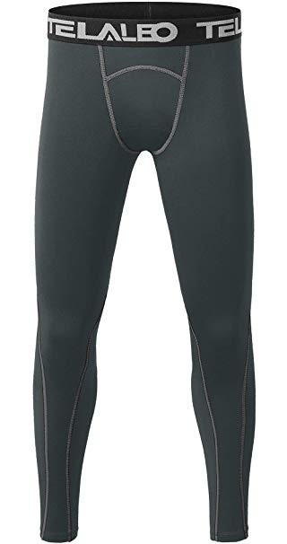 TELALEO Boys’ Youth Compression Base Layer Pants Tight Running Leggings Trousers