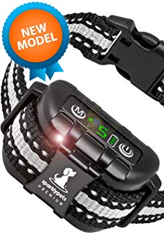 Smart Rechargeable Humane Bark Collar – Anti Barking Dog Collars with Beep Vibration, No Harm Shock, 5 Sensitivity Levels – Adjustable for Large, Medium or Small Dogs – Smart Q9 Bark Control Device