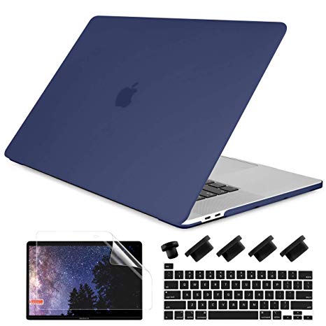 Dongke MacBook Pro 13 inch Case 2019 2018 2017 2016 Release A2159 A1989 A1706 A1708, Frosted Matte Plastic Hard Shell Cover for MacBook Pro 13 with Touch Bar Retina Display Navy Blue