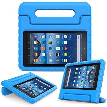 MoKo Fire 7 2015 Case - Kids Shock Proof Convertible Handle Light Weight Super Protective Stand Cover for Amazon Fire Tablet 7 inch Display - 5th Generation 2015 Release Only BLUE