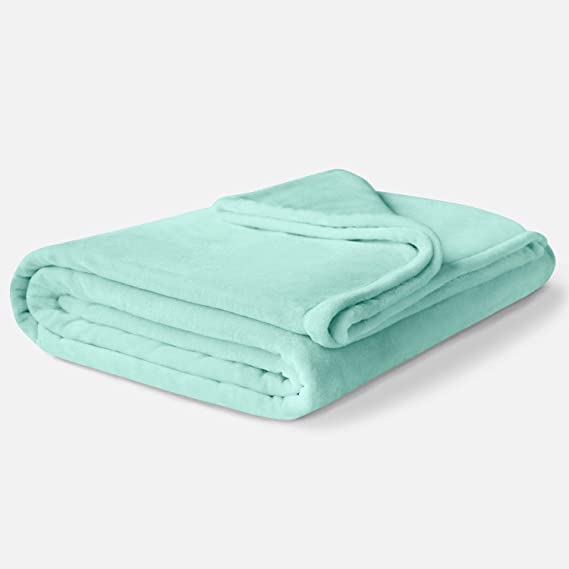 ViscoSoft Fleece Winter Blanket Queen Size | Soft & Plush, Lightweight Design |Mint Green Throw Blanket