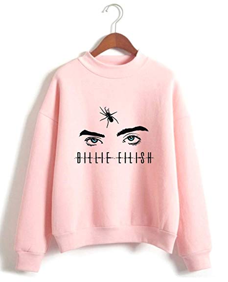 SIMYJOY Billie Eilish Bellyache High Collar Sweater Pullover Hiphop Street Fashion Oversized Sweatshirt