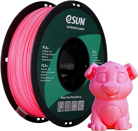 eSUN PLA Plus Filament 1.75mm, PLA Pro PLA  3D Printer Filament, Dimensional Accuracy  /- 0.03mm, 2.2 LBS (1KG) Spool 3D Printing Consumables for Most FDM 3D Printers, Pink