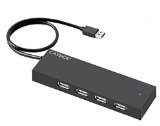 Cateck Ultra Slim 4-Port USB 30 Data Hub with a Built-in 13ft  40cm USB 30 Cable