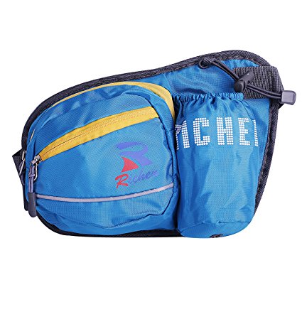 Richen Sports Running Waist Pack bag with Water Bottle Holder Adjustable Strap,Water Resistant