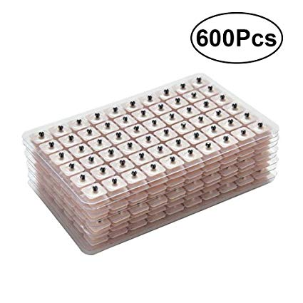 ROSENICE 600 Counts Acupuncture Vaccaria Ear Seeds Disposable Ear Press Seeds Multi-Condition Ear Seed Acupressure Kit (10 Sheets)