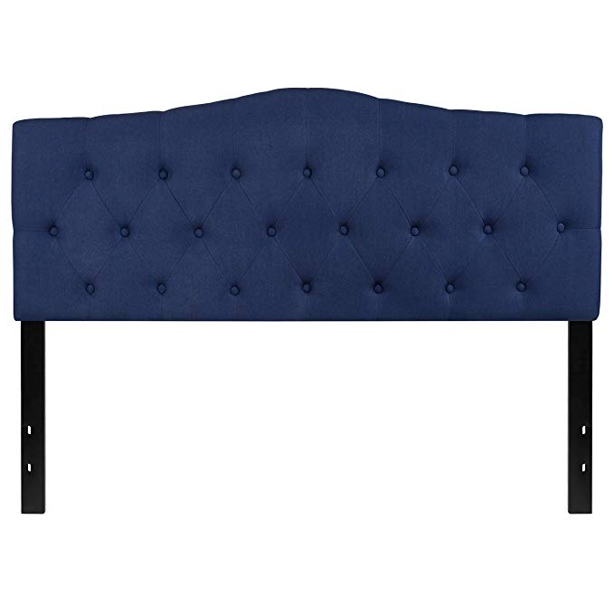 Flash Furniture Cambridge Tufted Upholstered Queen Size Headboard in Navy Fabric