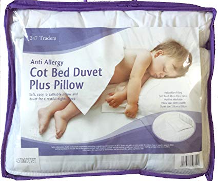 EDS Anti-Allergy Cot Bed Duvet with Pillow 4.5, 7 & 9 Tog with Hollowfiber filling (4.5 Tog)