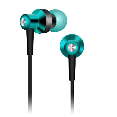 Earphone iRAG RLaB EXT3000A Premium Earbud with Volume Slider and Microphone Stereo Noise Isolating Headphone Headset - Made for iPhone  iPod  iPad  Android Smartphone  MP3 Player  Tablet  Laptop  Macbook GreenBlack