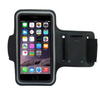 Iphone 6 Armband, Sports Armband, Running, Jogging, Exercise Workout Stretchy Arm Band with Keyholder Made for Iphone 6, Black Color