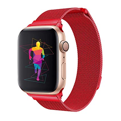 INTENY Band Compatible with Apple Watch 38mm 40mm, Milanese Sport Loop, Stainless Steel Mesh Strap, Compatible with iWatch Series 4, Series 3, Series 2, Series 1 (38MM 40MM, Light Cold)