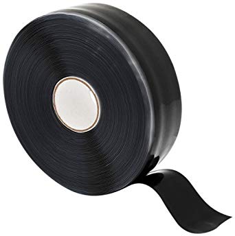 X-Treme Tape TPE-X36ZLB Silicone Rubber Self Fusing Tape, 1" X 36', Triangular, Black