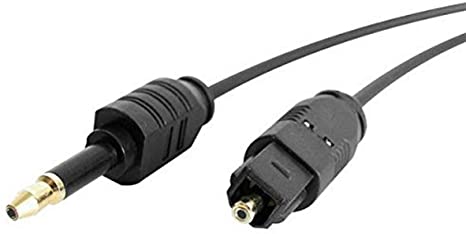 StarTech.com 10 ft. (3 m) Toslink to Mini Toslink Cable - Toslink to Mini Plug - Digital Audio Cable - Black - Toslink Cable (THINTOSMIN10)