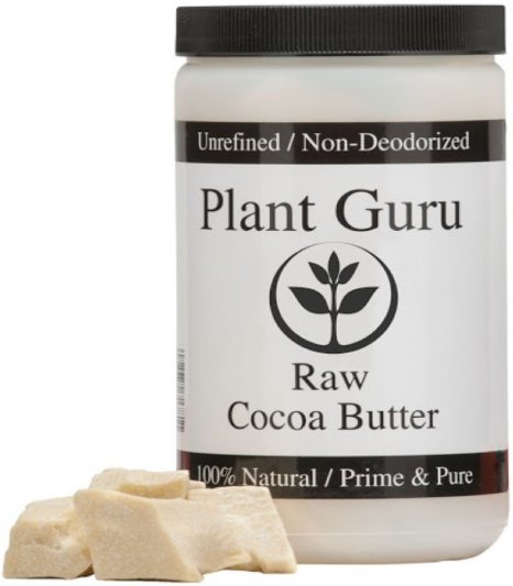 Raw Cocoa Butter 100 Pure 16 oz PACKAGED IN HDPE FOOD GRADE JAR WITH A SCREW CAP TO ENSURE FRESHNESS