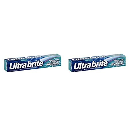 UltraBrite Baking Soda & Peroxide Whitening Anticavity Fluoride Toothpaste, Cool Mint (170 g), Cool White (Pack of 2)