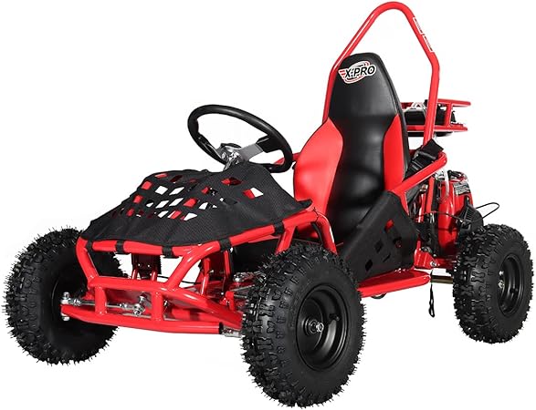 X-PRO Rover 50 Go Kart with Pull Start 6" Wheels!(Red), Unisex Children