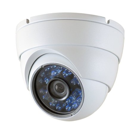 SmoTecQ HD Cmos 1000TVL Weatherproof Mini Dome Security Camera with 24 IR LEDs Night Vision and 3.6MM Fixed Lens