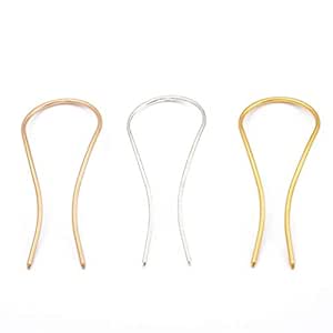 3 Pcs Simple U Shaped Metal Hair Pin Hair Stick DIY Hair Fork Hair Accessories for Women and Girls, 3 Colors