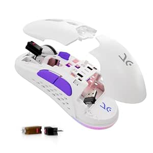 Kreo Chimera RGB USB Wireless Gaming Mouse with Hot-swappable Switches & 7 Programmable Buttons | Swappable Shells & Switches Included | Adjustable DPI Upto 12400 (Wireless, White Pearl)