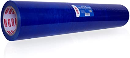 XFasten Floor Protection Film, 24-Inch x 200-Foot Roll, 3 mils, Blue Self-Adhesive Plastic Film Protector for Hardwood Floor |Residue-Free Painting and Construction Sticky Floor Protective Film Roll