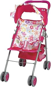 Adora Play Stroller With Foldable Umbrella, Hood, Storage Compartment And Double Wheels For Baby Dolls Perfect Birthday Gift For Ages 3 and Up