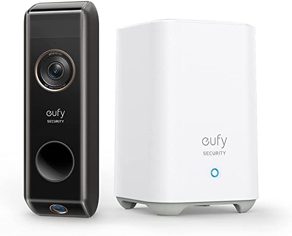 eufy Security Video Doorbell Dual Camera (Battery-Powered) with Homebase, Dual Motion Detection, Package Detection, 2K HD, No Monthly Fee, 16GB Local Storage