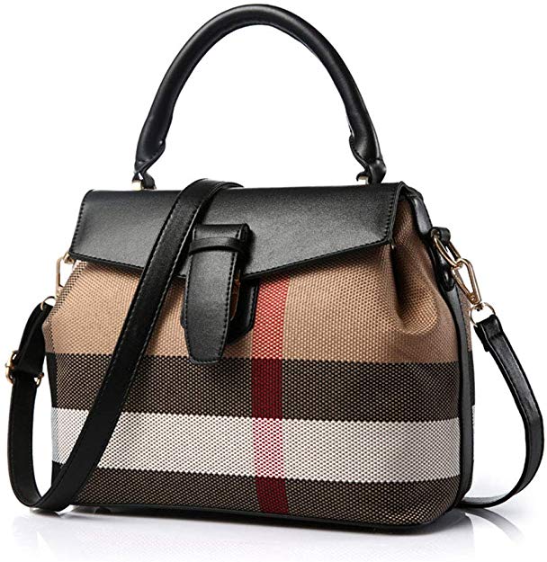 NICOLE & DORIS Fashion Handbags plaid Handbags bags for women cute top handle bags crossbody bags PU leather