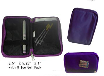 Chill Pack Diabetic/Medication Cooler Travel Case for Insulin Pen/Syringes, Ice Pack, 8 oz, Purple